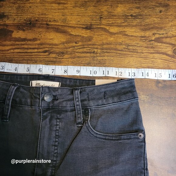 Madewell Jeans 26 Curvy Skinny High Rise Tummy Control Black Sea Wash H6389 NWT - Picture 10 of 15